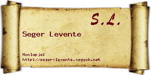 Seger Levente névjegykártya